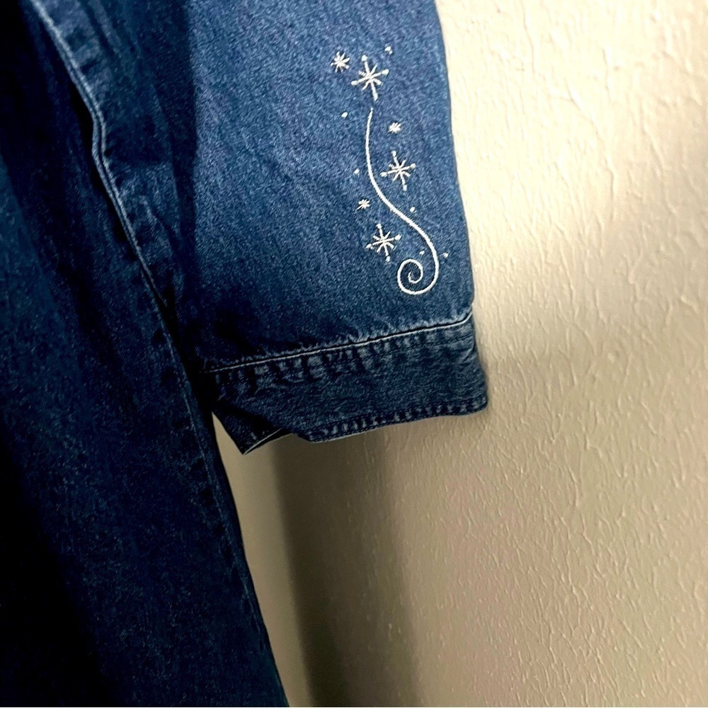 Vintage Disney XL Denim Long Sleeve Jean Dress Embroidery Winnie Pooh Tigger EUC - Picture 5 of 14